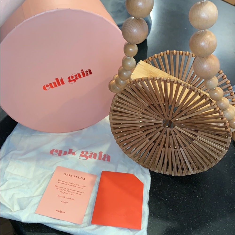 Cult Gaia bamboo bag. 10" x 10" round. BEAUTIFUL!